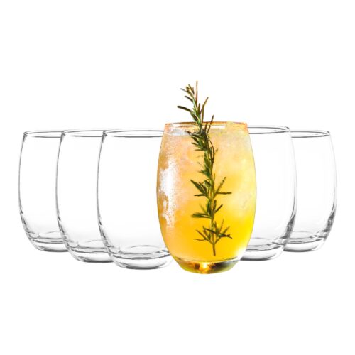 Vaso modelo Huevo Mikonos, Vino, Cerveza. 480ml Set De 6
