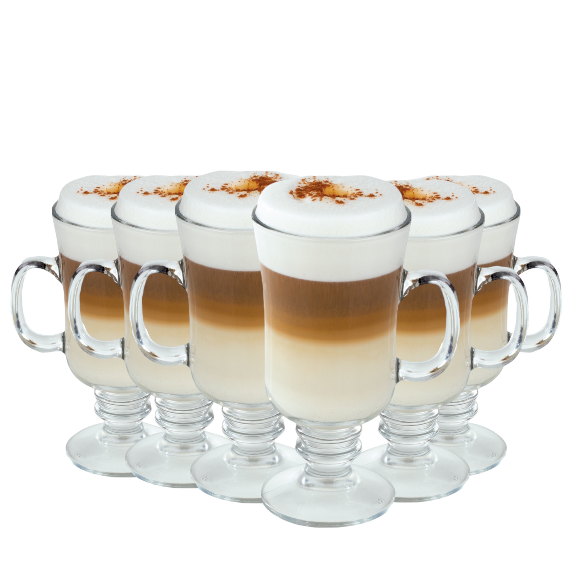 set de 6 taza capuccino de vidrio 245ml