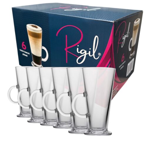 set de 6 taza de vidrio cónica  270ml