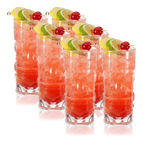 set de 6 Vaso coctel Tiki Kane Hawaiano 420cc X6  Rigil®