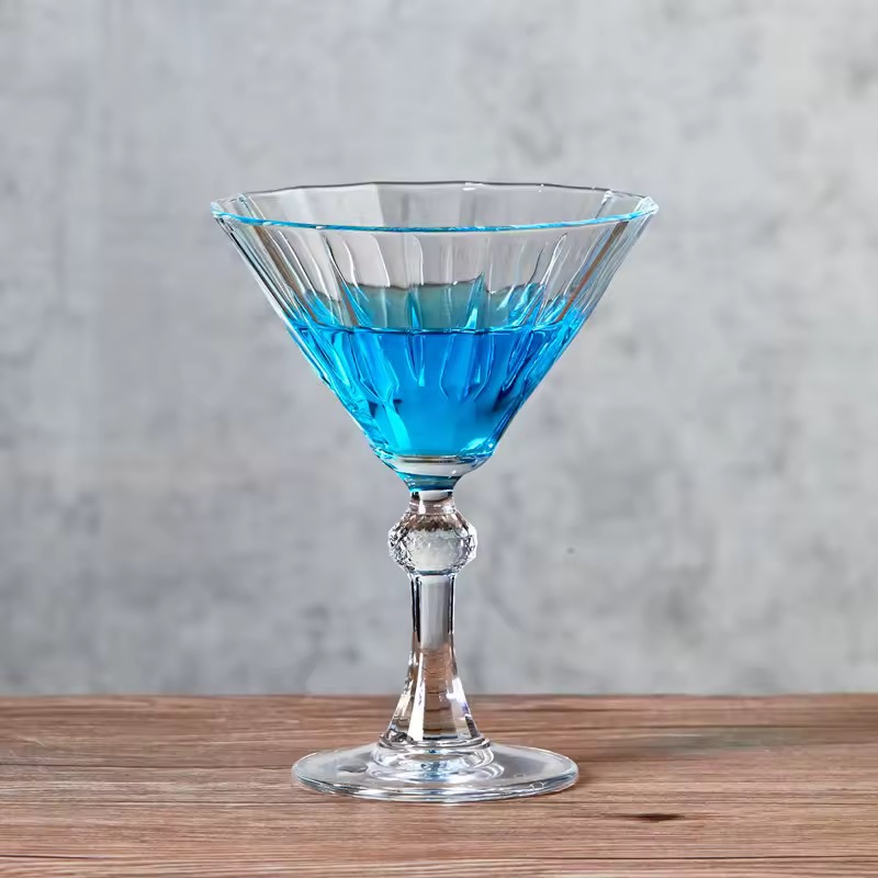 Set De 6 Copa Martini Diamond Vintage 238ml Vidrio Grueso - Imagen 4