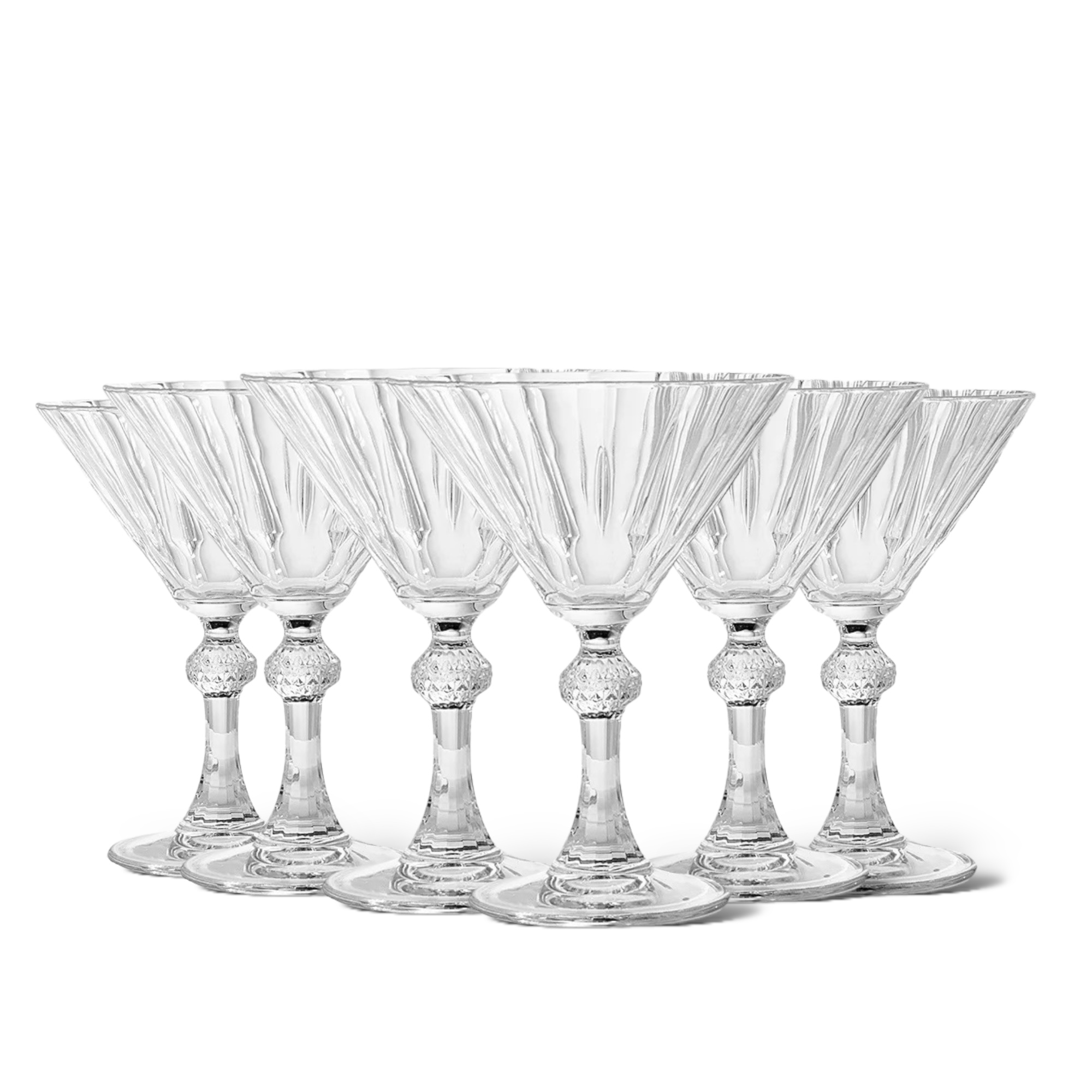 Set De 6 Copa Martini Diamond Vintage 238ml Vidrio Grueso - Imagen 3