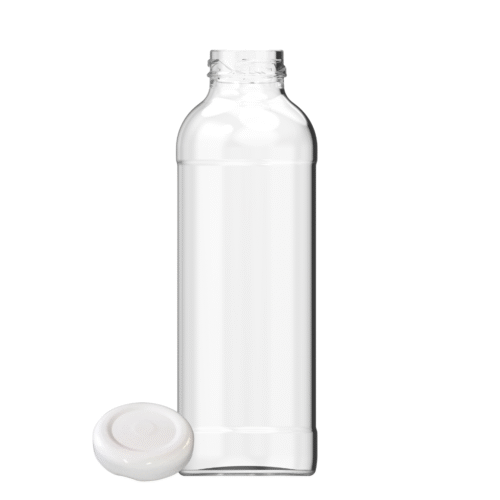 Botella vidrio de 475cc de 42 unidades con tapa