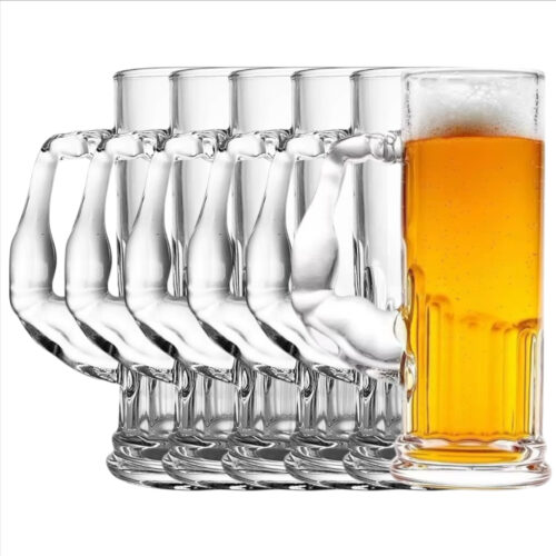 Set De 6 Vaso Vidrio Cerveza Shopero 600ml Musculo