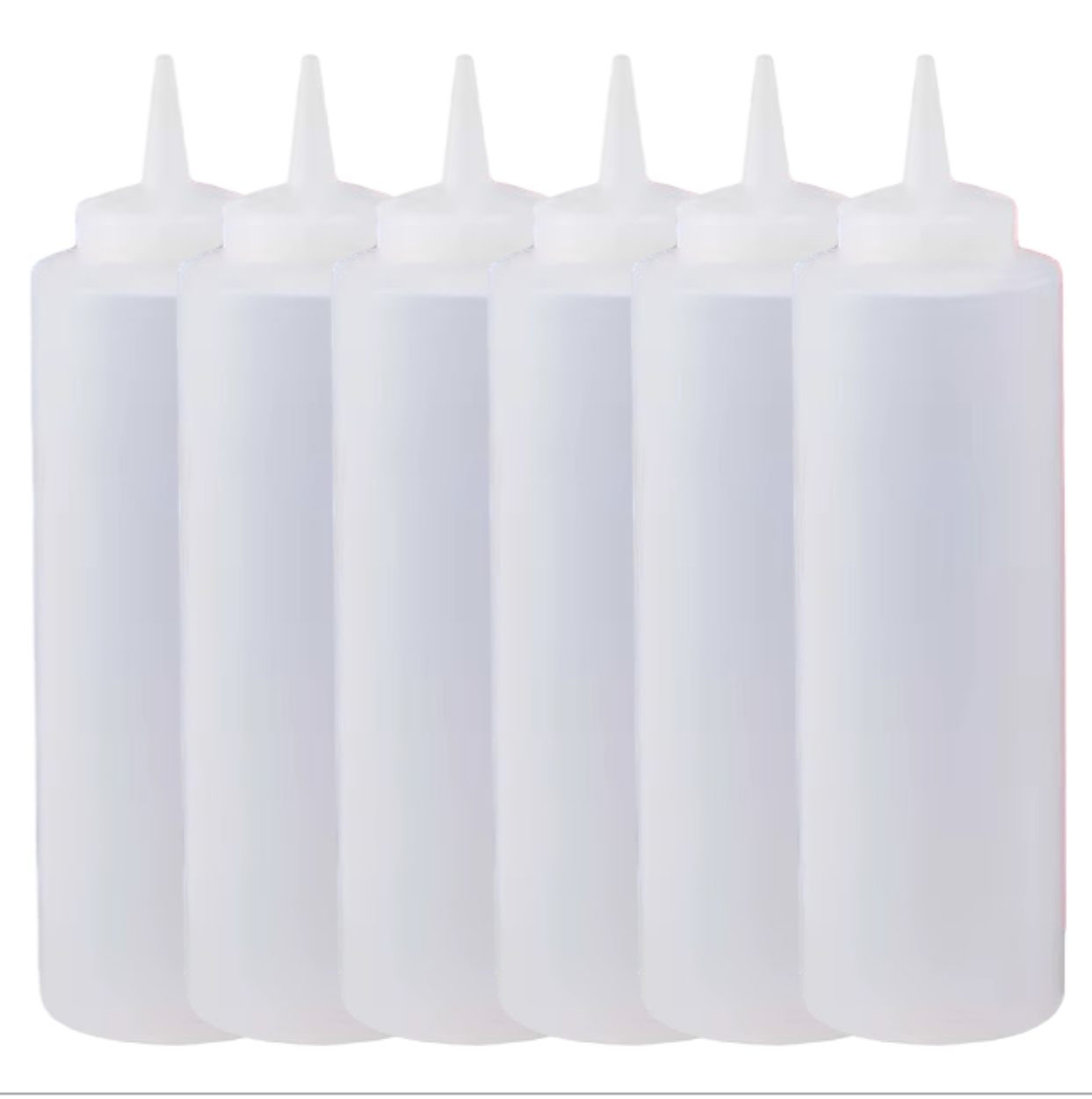 set de 6 Dispensador De Salsas, Cremas, Ketchup, Mayo De 1lt Blanco