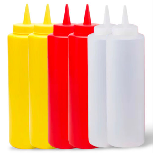 set de 6 Dispensador De Salsas, Cremas, Ketchup, Mayo De 1lt