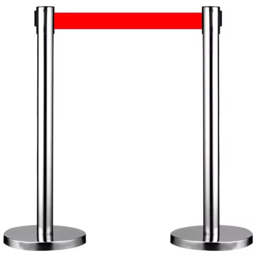Separador de filas Barrera De Control de Multitudes 2 Poste Con Cinta Retractilar