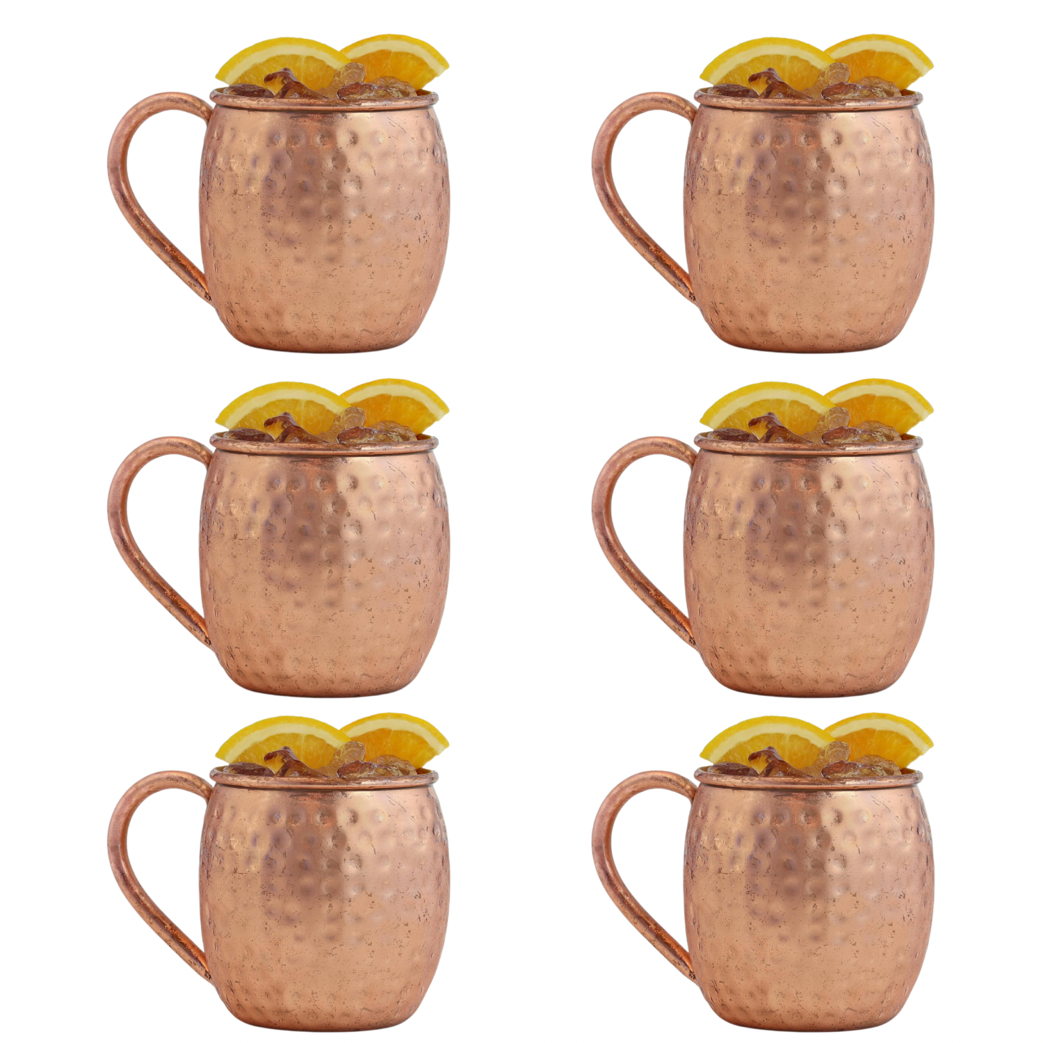 Pack 6 Mugs De Cobre Vasos Tragos Moscow Mule Mojito 500ml