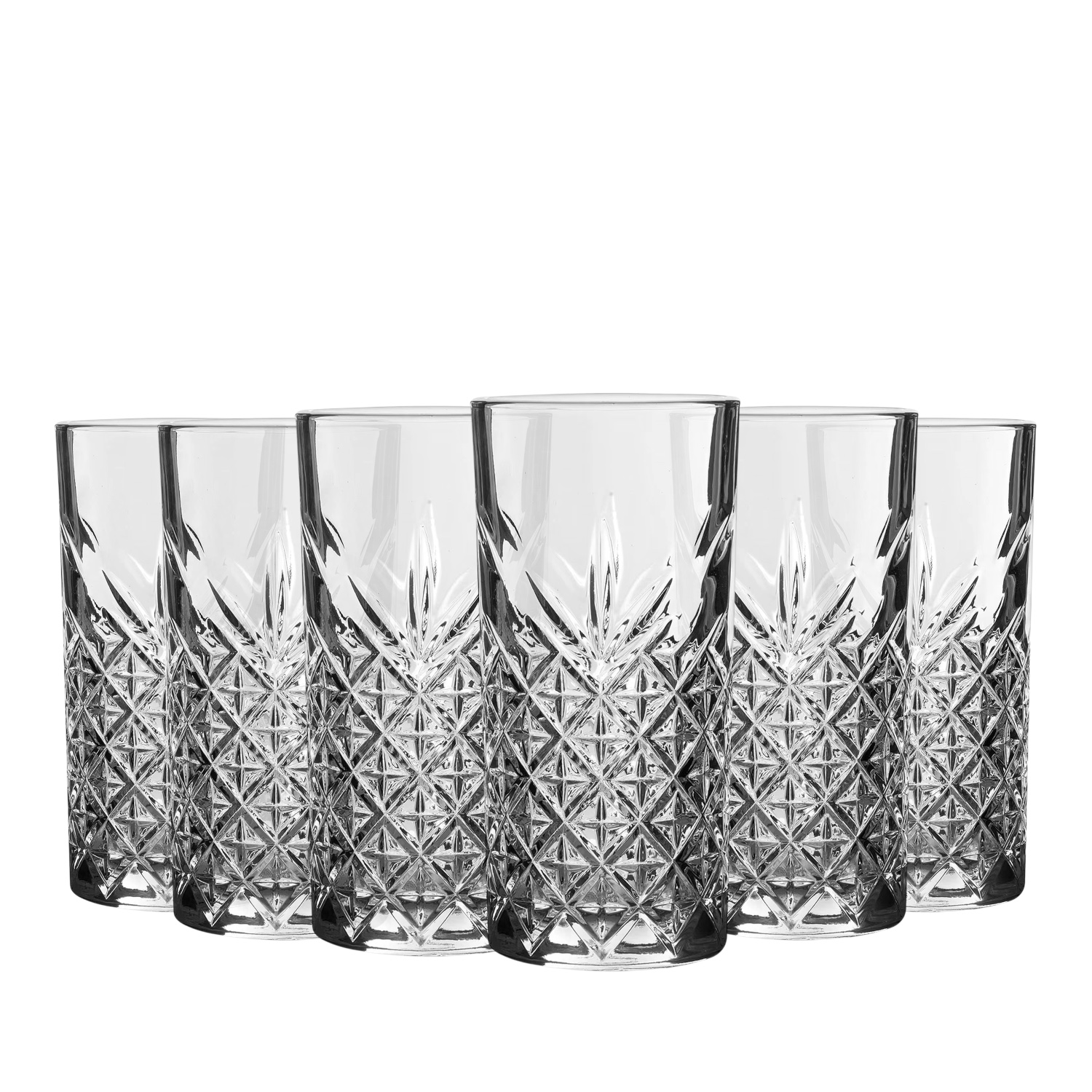 Set 6 Vasos Vintage Tallado 380ml